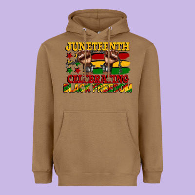 Juneteenth Celebrating Black Freedom Heavyweight Hoodie Designed By Cowgirlartshop