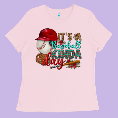 It's A Baseball Kinda Day Ladies Tee Designed By Bundleandbundleshop