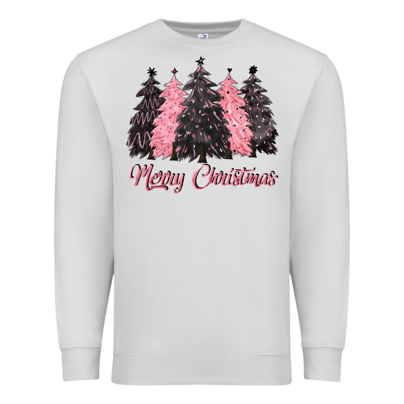Pink Merry Christmas Premium Sweatshirt by CowGirlArtShop | Teevron