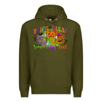 Army Green trick or treat smell my feet Premium Hoodie - CowGirlArtShop