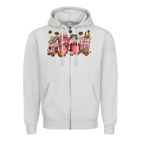 Dove Grey cafecito y chisme coffee cups Zipper Hoodie - texasbilliewilder