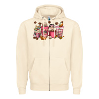 Sandshell cafecito y chisme coffee cups Zipper Hoodie - texasbilliewilder
