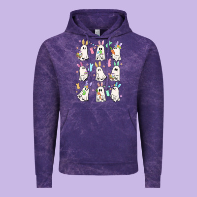 Bunny Ghost Vintage Hoodie Designed By Maliassmallbusiness