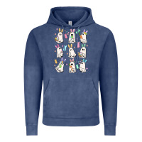 Vintage Denim bunny ghost Vintage Hoodie - MaliasSmallBusiness