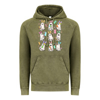 Vintage Olive bunny ghost Vintage Hoodie - MaliasSmallBusiness