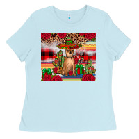 Baby Blue Chihuahua Christmas Ladies Tee - JahusDesignShop