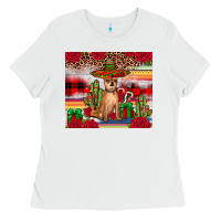 White Chihuahua Christmas Ladies Tee - JahusDesignShop