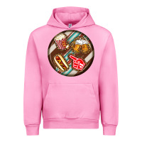 Fuchsia Pink american football round earrings Urban Hoodie - BundleAndBundleShop