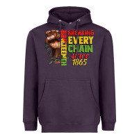 Plum juneteenth breaking every chain since 1865 Heavyweight Hoodie - CowGirlArtShop