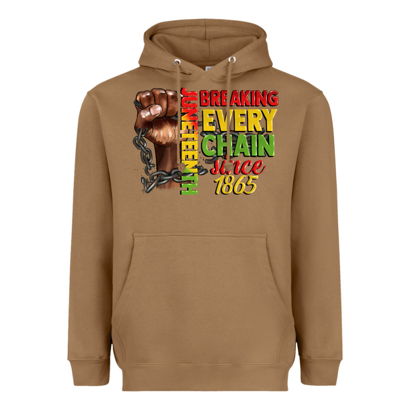 Juneteenth Breaking Every Chain Since 1865 Heavyweight Hoodie by CowGirlArtShop | Teevron