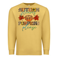 Antique Gold autumn leaves and pumpkins please Premium Sweatshirt - CowGirlArtShop