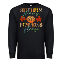 Black autumn leaves and pumpkins please Premium Sweatshirt - CowGirlArtShop