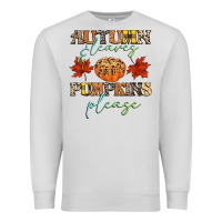 Dove Grey autumn leaves and pumpkins please Premium Sweatshirt - CowGirlArtShop