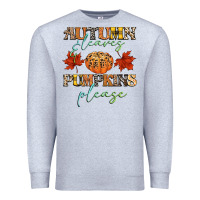 Heather Grey autumn leaves and pumpkins please Premium Sweatshirt - CowGirlArtShop