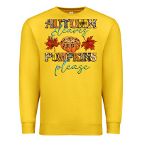 Lemon autumn leaves and pumpkins please Premium Sweatshirt - CowGirlArtShop