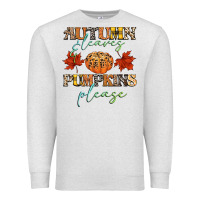 Oatmeal Heather autumn leaves and pumpkins please Premium Sweatshirt - CowGirlArtShop