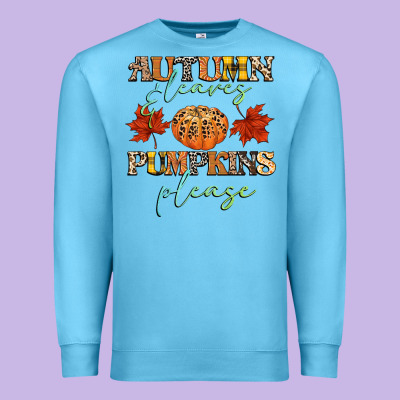 Autumn Leaves And Pumpkins Please Premium Sweatshirt Designed By Cowgirlartshop