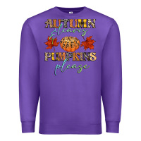 Purple autumn leaves and pumpkins please Premium Sweatshirt - CowGirlArtShop