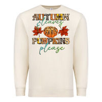 Sandshell autumn leaves and pumpkins please Premium Sweatshirt - CowGirlArtShop