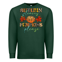 Sports Green autumn leaves and pumpkins please Premium Sweatshirt - CowGirlArtShop