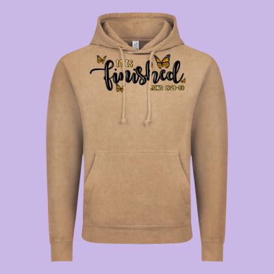 It Is Finished Vintage Hoodie Designed By Maliassmallbusiness