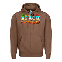 Chestnut the beach is calling Zipper Hoodie - NancyCooperArtShop