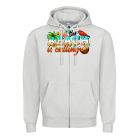 Dove Grey the beach is calling Zipper Hoodie - NancyCooperArtShop