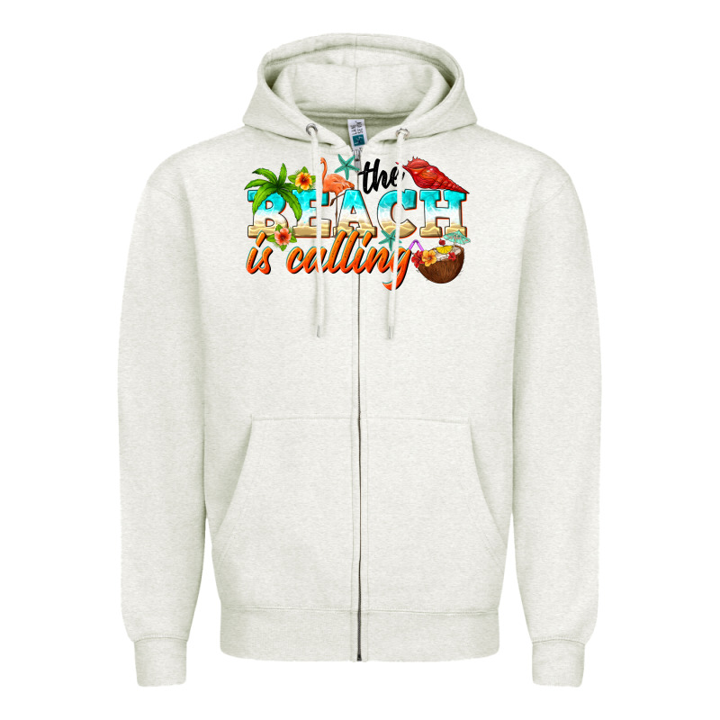 The Beach Is Calling Zipper Hoodie by NancyCooperArtShop | Teevron