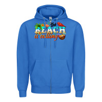 True Royal the beach is calling Zipper Hoodie - NancyCooperArtShop