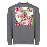 Storm Pink Christmas Santa Claus and gift box Heavyweight Sweatshirt - NancyCooperArtShop