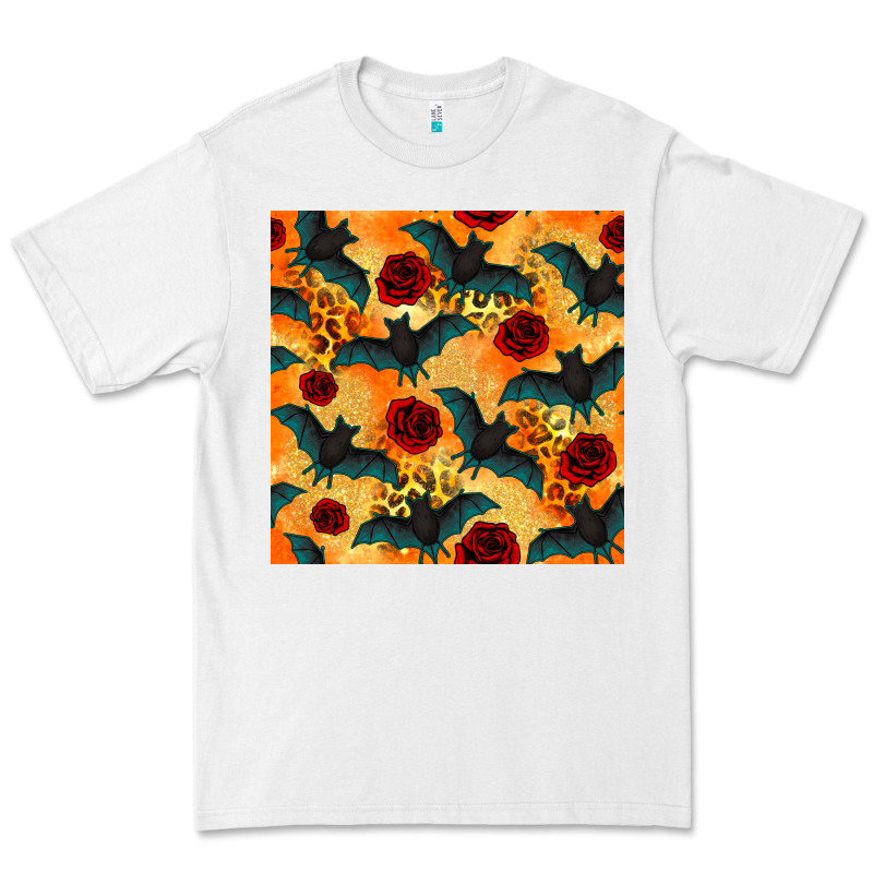 Halloween Bat And Roses Seamless Pattern Premium Tee by BundleAndBundleShop | Teevron