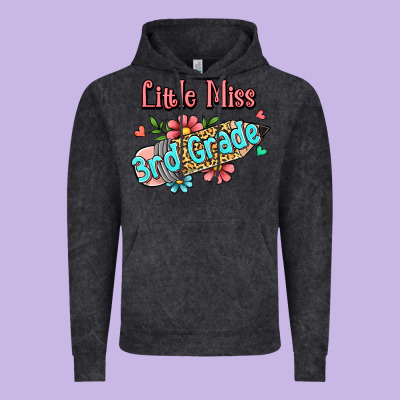 Little Miss Third Grade Vintage Hoodie Designed By Jasminsmagicworld