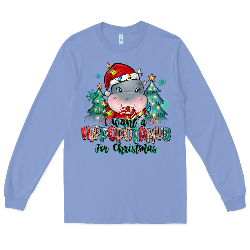 I Want A Hippopotamus For Christmas Long Sleeve Tee by MaliasSmallBusiness | Teevron