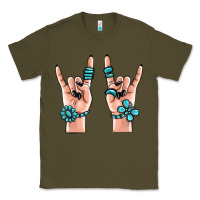 Army Green gemstone rock hand Classic Tee - MaliasSmallBusiness