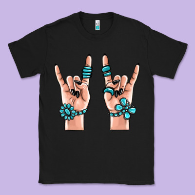 Gemstone Rock Hand Classic Tee Designed By Maliassmallbusiness