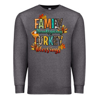 Charcoal Heather family thanksgiving turkey blessing Premium Sweatshirt - CowGirlArtShop