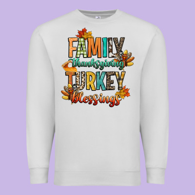 Family Thanksgiving Turkey Blessing Premium Sweatshirt Designed By Cowgirlartshop