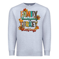 Heather Grey family thanksgiving turkey blessing Premium Sweatshirt - CowGirlArtShop