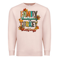 Pale Pink family thanksgiving turkey blessing Premium Sweatshirt - CowGirlArtShop