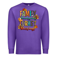 Purple family thanksgiving turkey blessing Premium Sweatshirt - CowGirlArtShop