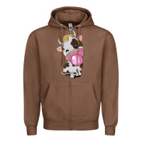 Chestnut cute cow Zipper Hoodie - texasbilliewilder