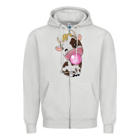Dove Grey cute cow Zipper Hoodie - texasbilliewilder