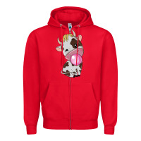 Red cute cow Zipper Hoodie - texasbilliewilder
