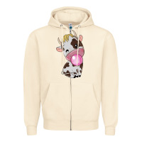 Sandshell cute cow Zipper Hoodie - texasbilliewilder