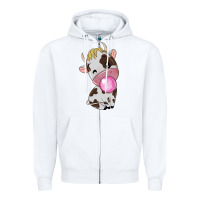 White cute cow Zipper Hoodie - texasbilliewilder