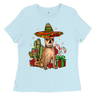 Baby Blue Chihuahua Christmas Ladies Tee - JahusDesignShop