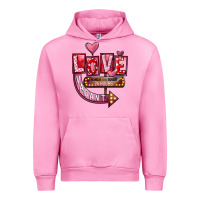 Fuchsia Pink Valentines Day Love Vacant Urban Hoodie - FaDigitalArtStudio