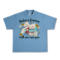 Pebble Blue reading is dreaming with your eyes open Urban Heavy Tee - MaliasSmallBusiness