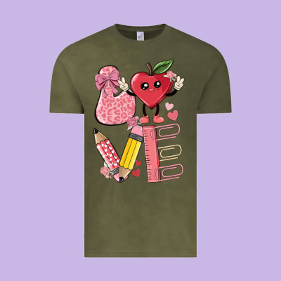 Love Teacher Vintage Tee Designed By Maliassmallbusiness