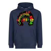 Navy juneteenth mom Heavyweight Hoodie - CowGirlArtShop